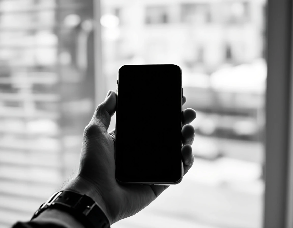 Pencere önünde elde tutulan, ekranı kapalı bir akıllı telefon; mobil hız ve uyumun önemini anlatan sade fotoğraf