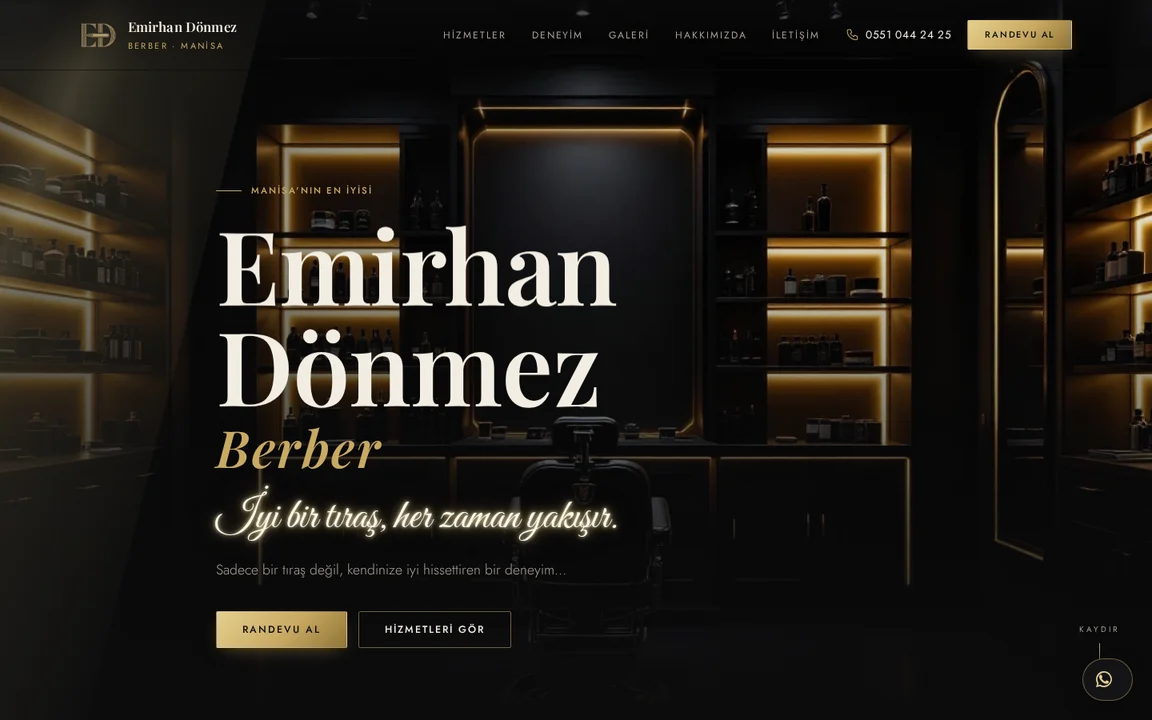 Emirhan Dönmez Berber — Web Tasarım projesi kapak görseli