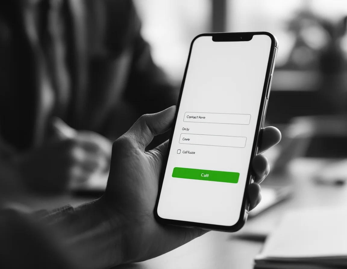 Mobilde tek elle kullanılabilen sade bir iletişim formu dönüşümü artırır
