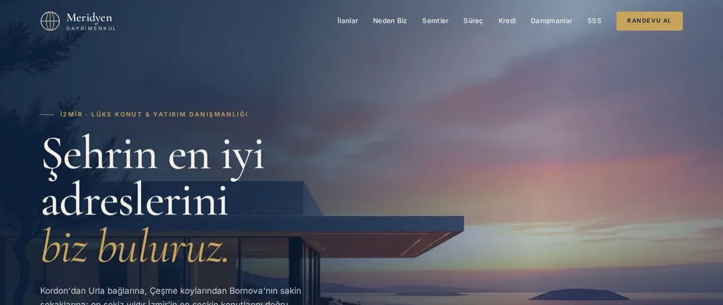 Emlak ofisi ve gayrimenkul danışmanı için örnek web sitesi tasarımı — MAT Kreatif